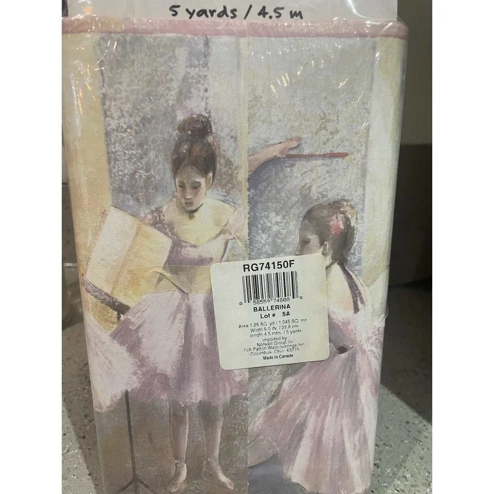 Lot Of 2 Kids Wall Border Pink Ballerina Dancers Wallpaper Ballet Class Decor